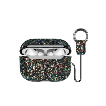 Onegif Airpods 2 (2.nesil) Bright Simli Airpods Kapak - Siyah