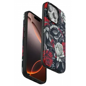 Onegif İphone 14 Pro Max Flower Series Magsafe Kapak - Siyah