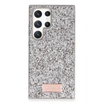 Onegif Samsung Galaxy S23 Ultra Bright Simli Kapak - Gümüş