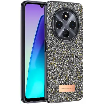 Onegif Xiaomi Redmi 14c Bright Simli Kapak - Gümüş