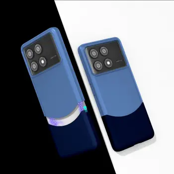 Poco X6 Pro Kılıf Magsafe Şarj Duble 1.7mm Kapak Kart Bölmeli Lacivert Siyah Gri Renkleriyle