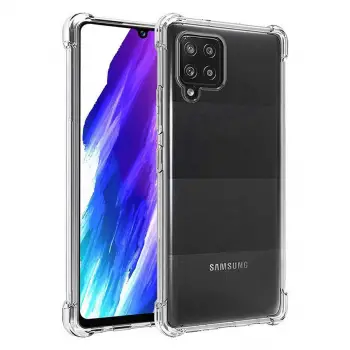 Samsung Galaxy A12 Kılıf Lopard Nitro Antishock Köşe Koruma Darbe Emici Şeffaf Orjinal Doku Silikon