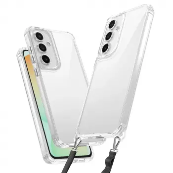 Samsung Galaxy A36 Kılıf Airbagli Takılabilir Askı Aparatlı Lopard Snap Silikon Kapak