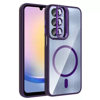 Samsung Galaxy A36 Kılıf Standlı Ve Kamera Lens Hediyeli M-safe Şarj Özellikli Lopard Etro Kapak