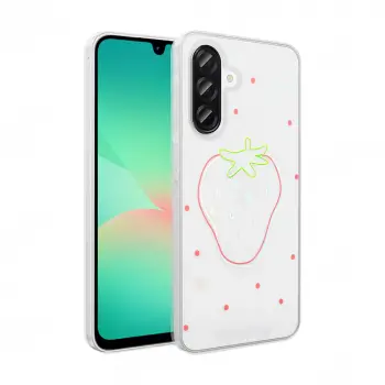 Samsung Galaxy A56 Kılıf Şeffaf Figürlü Lopard Folk Sert Kapak