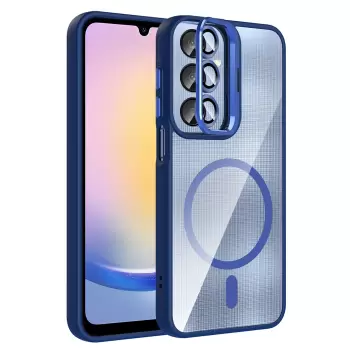 Samsung Galaxy A56 Kılıf Standlı Ve Kamera Lens Hediyeli M-safe Şarj Özellikli Lopard Etro Kapak