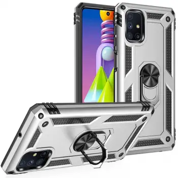 Samsung Galaxy M51 Kılıf Lopard Kamera Korumalı Sürgülü Yüzüklü Orjinal Tasarım Armor Vega