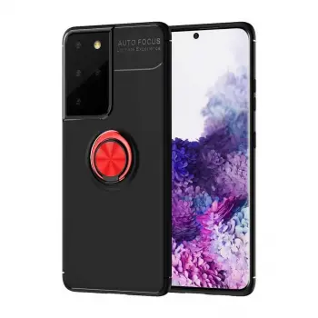 Samsung Galaxy S21 Ultra Kılıf Lopard Kamera Korumalı Yüzüklü Standlı Koruyucu Orjinal Kalite Ravel