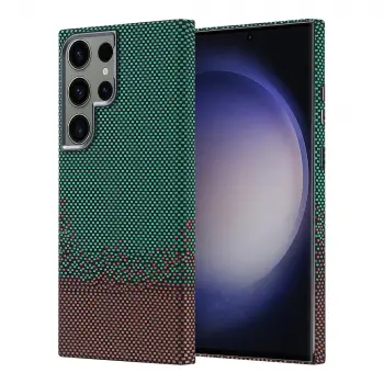 Samsung Galaxy S23 Ultra Kılıf Magsafe Şarj Özellikli Karbon Fiber Görünümlü Lopard Nekst Kapak