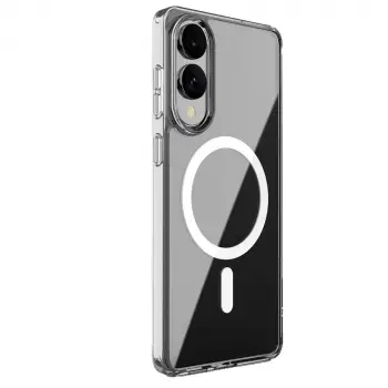 Samsung Galaxy S25 Edge Kılıf Kamera Korumalı Magsafe Sert Kristal Şeffaf Pc Lopard Porto Kapak