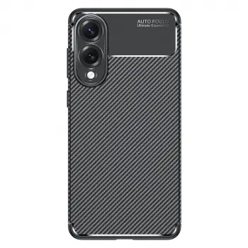 Samsung Galaxy S25 Edge Kılıf Lopard Kamera Korumalı Karbon Desenli Negro Kapak Yüzey Kılıf