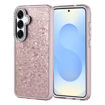 Samsung Galaxy S25 Plus Kılıf Taşlı Tasarımlı Lopard Kapi Kapak