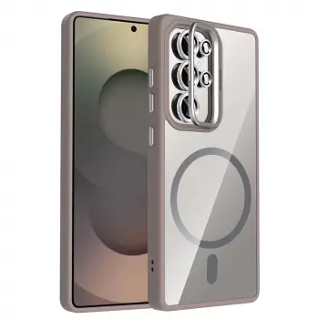 Samsung Galaxy S25 Ultra Kılıf Standlı Kamera Lens Koruma Hediyeli Magsafe Şarj Lopard Etro Kapak Koruyucu