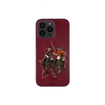 Santa Barbara Polo Racquet Club İphone 13 Pro Jockey Deri Kapak - Kırmızı