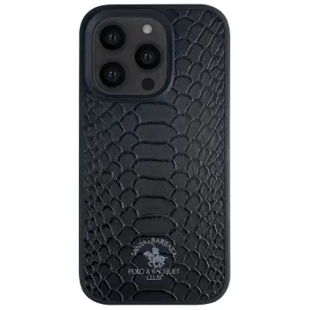 Santa Barbara Polo Racquet Club İphone 13 Pro Knight Deri Kapak - Siyah