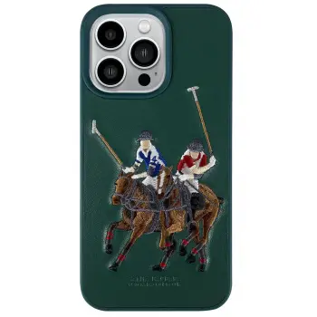 Santa Barbara Polo Racquet Club İphone 13 Pro Max Jockey Deri Kapak - Yeşil