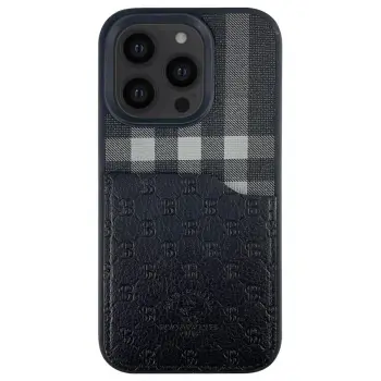 Santa Barbara Polo Racquet Club İphone 13 Pro Max Plaid Kartvizitli Kapak - Siyah