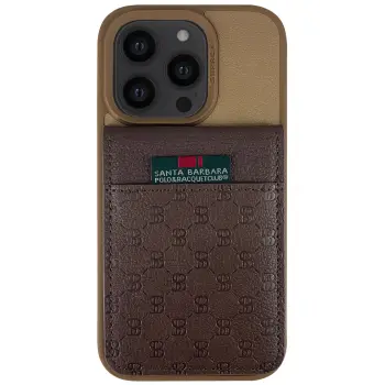 Santa Barbara Polo Racquet Club İphone 14 Pro Hulda Kartvizitli Kapak - Kahverengi