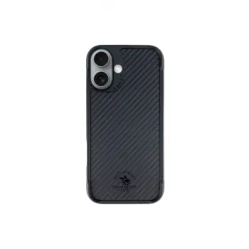 Santa Barbara Polo Racquet Club İphone 16 Plus Elvis Karbon Magsafe Kapak - Siyah