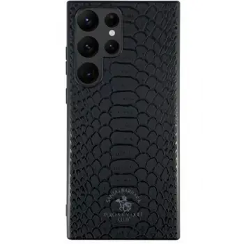 Santa Barbara Polo Racquet Club Samsung Galaxy S22 Ultra Knight Deri Kapak - Siyah