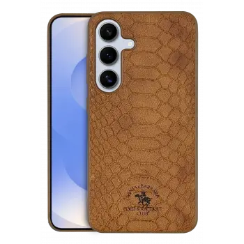 Santa Barbara Polo Racquet Club Samsung Galaxy S25 Knight Deri Kapak - Kahverengi