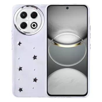 Tecno Spark 30 Pro Kılıf Airbag Tasarımlı Simli Şeffaf Lopard Kutup Kapak