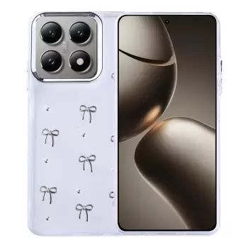 Xiaomi 14t Kılıf Airbag Tasarımlı Simli Şeffaf Lopard Kutup Kapak