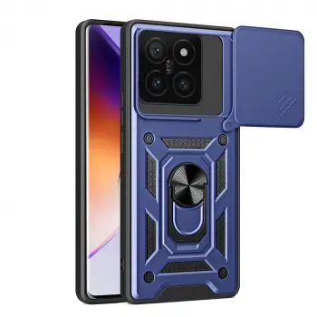 Xiaomi 14t Pro Kılıf Magnetik Standlı Kamera Korumalı Lopard Sürgülü Kamera Korumalı Yüzüklü Tasarım Armor Vega