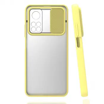 Xiaomi Mi 10T Pro 5G Kılıf Lopard Slayt Sürgülü Kamera Korumalı Renkli Silikon Kapak