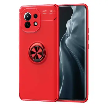 Xiaomi Mi 11 Kılıf Lopard Kamera Korumalı Yüzüklü Standlı Koruyucu Orjinal Kalite Ravel