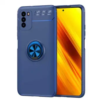 Xiaomi Poco M3 Kılıf Lopard Kamera Korumalı Yüzüklü Standlı Koruyucu Orjinal Kalite Ravel