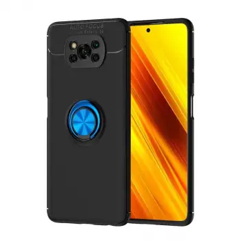 Xiaomi Poco X3 Kılıf Lopard Kamera Korumalı Yüzüklü Standlı Koruyucu Orjinal Kalite Ravel