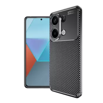 Xiaomi Redmi Note 13 4G Kılıf  Kamera Korumalı Karbon Desenli Negro Kapak Yüzey Kılıf