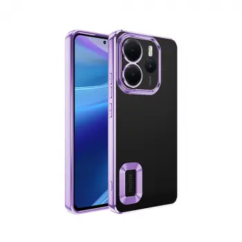 Xiaomi Redmi Note 14 4g Kamera Lens Korumalı Şeffaf Renkli Logo Gösteren Omega Kapak