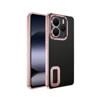 Xiaomi Redmi Note 14 5g Kamera Lens Korumalı Şeffaf Renkli Logo Gösteren Omega Kapak