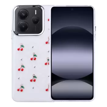 Xiaomi Redmi Note 14 5g Kılıf Airbag Tasarımlı Simli Şeffaf Lopard Kutup Kapak