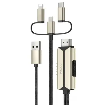 Yesido Hm14 2m Fhd 3in1 To Hdmı Kablo - Gold