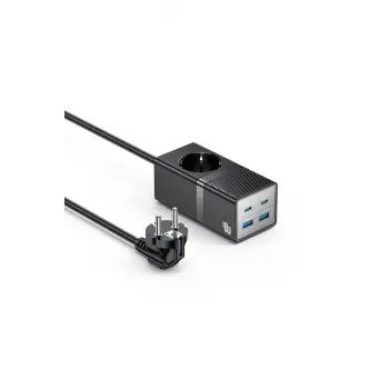 Yesido Mc35 2500w 1.5m Ekstra 2 Adet 18w Usb Ve 2 Adet 20w Type-c Çıkışlı Priz Uzatıcı - Siyah