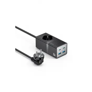 Yesido Mc36 2500w 1.5m Ekstra 2 Adet 18w Usb Ve 2 Adet 45w Type-c Çıkışlı Priz Uzatıcı - Siyah