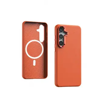 Yesido Samsung Galaxy S24 Plus Pc09 Elegance Deri Magsafe Kapak - Turuncu