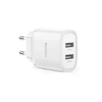 Yesido Yc72 2 Adet 12w Usb Çıkışlı Hızlı Şarj Cihazı - Beyaz