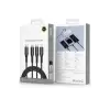 60W Link Type-C Süper Fast PD Şarj Kablosu 3in1 iPhone Samsung Xiaomi Huawei Hızlı Şarj Data USB Kablo Kopmayan Sağlam Halat Örgülü 1.2m