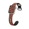 Apple Watch 10. Seri 42mm Leopar Desenli İç Kabartmalı Yumuşak Silikon Kordon Premium Kalite