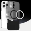 Apple İphone 16 Pro Max Kılıf Magsafe Şarj Duble 1.7mm Kapak Kart Bölmeli Lacivert Siyah Gri Renkleriyle