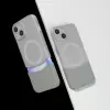 Apple İphone 14 Kılıf Magsafe Şarj Kartlıklı Mıknatıslı Duble 1.7mm Kapak Kart Bölmeli Lacivert Siyah Gri Renkleriyle