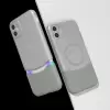 Apple İphone 11 Kılıf Magsafe Şarj Duble 1.7mm Kapak Kart Bölmeli Lacivert Siyah Gri Renkleriyle