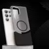 Samsung Galaxy A16 Kılıf Magsafe Şarj Kartlıklı Mıknatıslı Duble 1.7mm Kapak Kart Bölmeli Lacivert Siyah Gri Renkleriyle