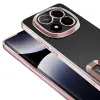 Xiaomi Poco X7 Kılıf Kamera Lens Korumalı Şeffaf Parlak Kenar Logo Açık Omega Kapak Mavi Siyah Gold Renk