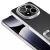Xiaomi Redmi Note 14 Pro Plus Kılıf + Pet Ekran Koruyucu Set Kamera Lens Korumalı Şeffaf Parlak Kenar Logo Açık Omega Kapak Mavi Siyah Gold Renk