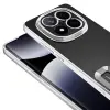 Xiaomi Redmi Note 14 Pro 4g Kılıf + 9h Ekran Koruyucu Set Kamera Lens Korumalı Şeffaf Parlak Kenar Logo Açık Omega Kapak Mavi Siyah Gold Renk
